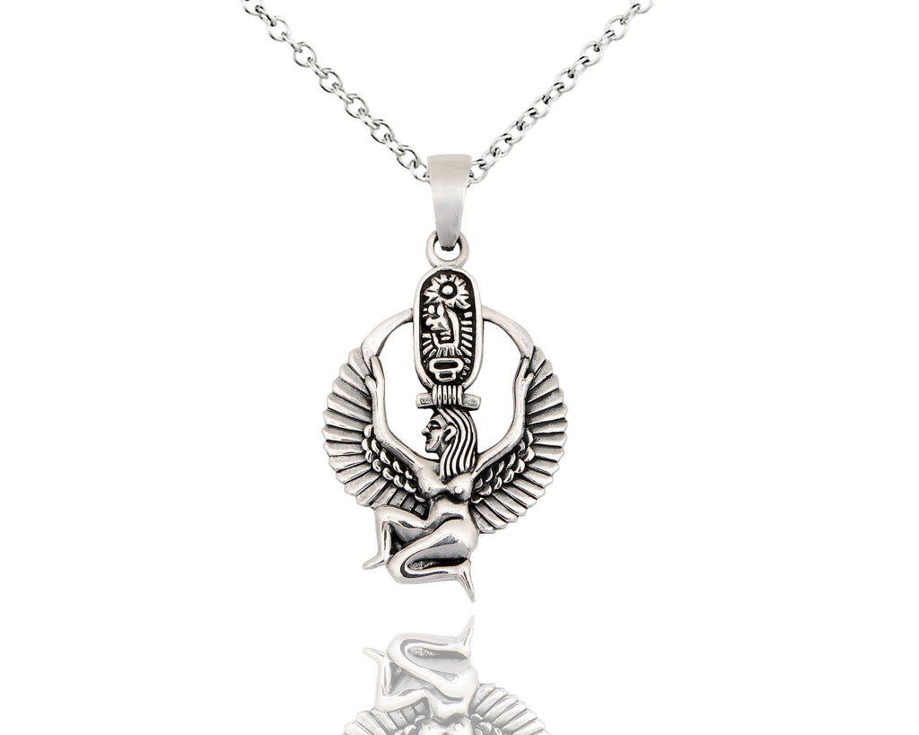 Egyptian God & Goddess 92.5 Sterling Silver Brass Necklace Pendant Jewelry