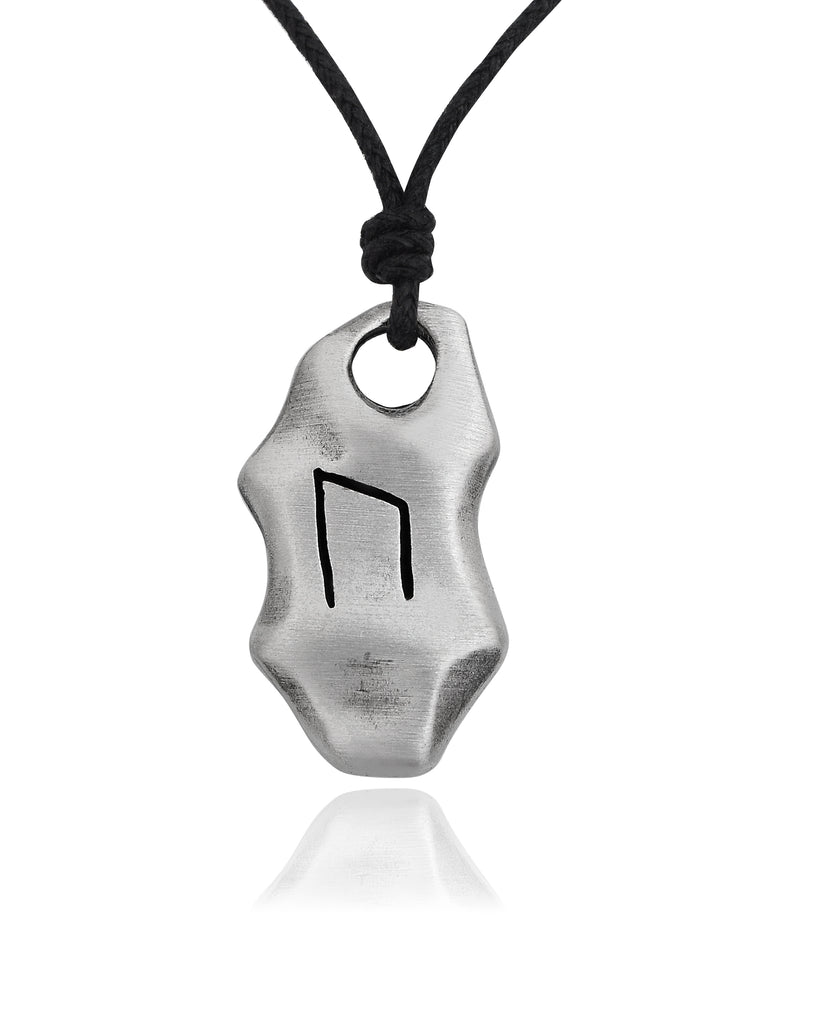 The Elder Futhark Viking Runes Silver Pewter Charm Necklace Pendant Jewelry