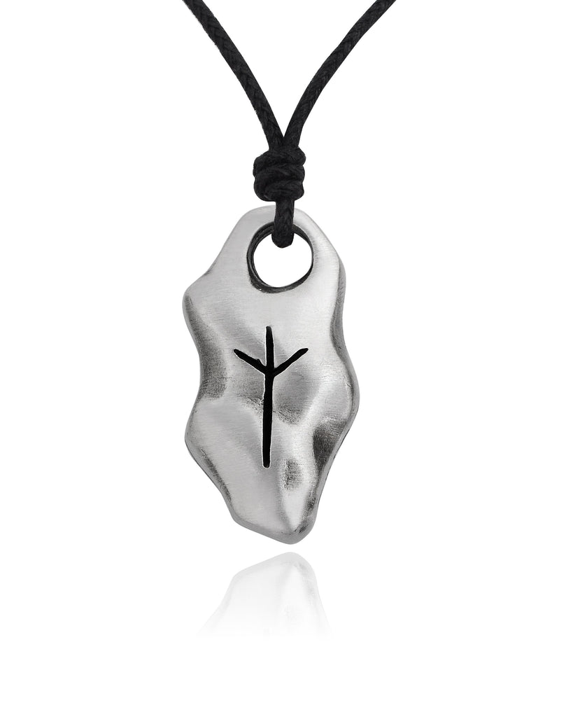 The Elder Futhark Viking Runes Silver Pewter Charm Necklace Pendant Jewelry