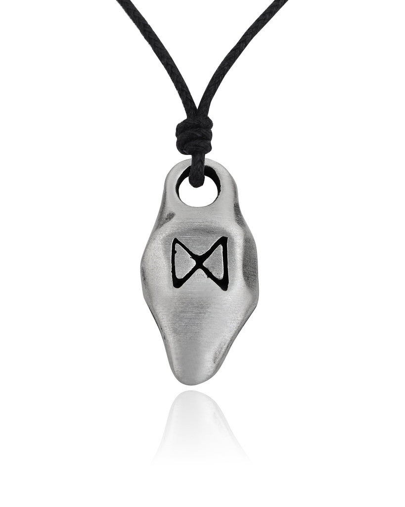 The Elder Futhark Viking Runes Silver Pewter Charm Necklace Pendant Jewelry