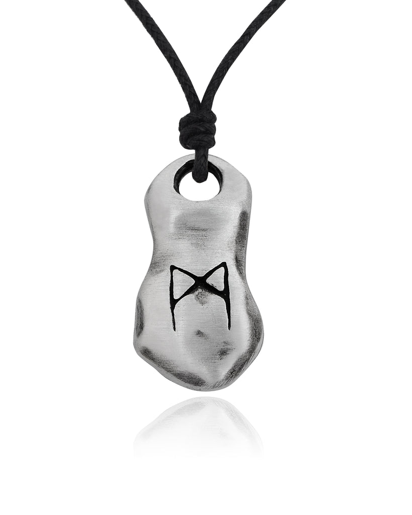 The Elder Futhark Viking Runes Silver Pewter Charm Necklace Pendant Jewelry
