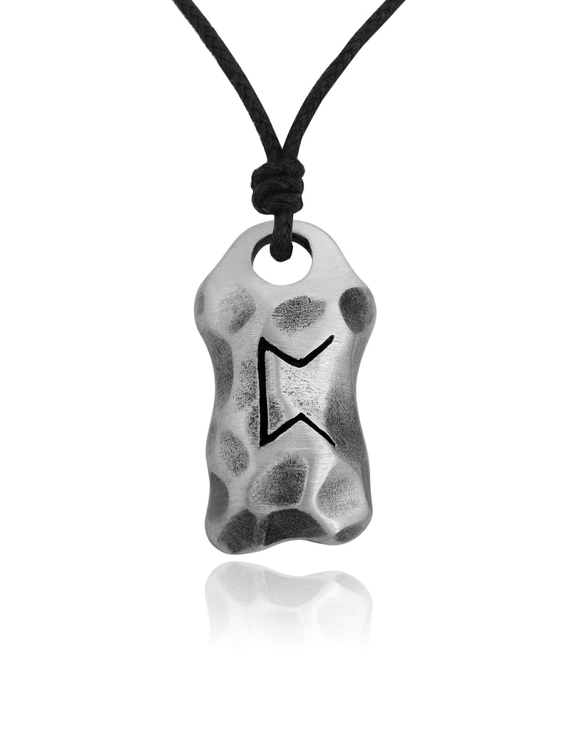 The Elder Futhark Viking Runes Silver Pewter Charm Necklace Pendant Jewelry