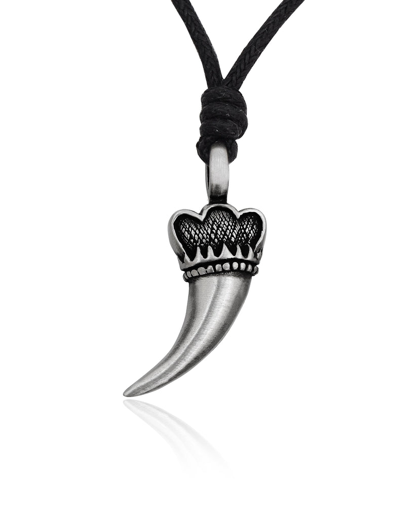 Fang Silver Pewter Necklace Pendant Jewelry