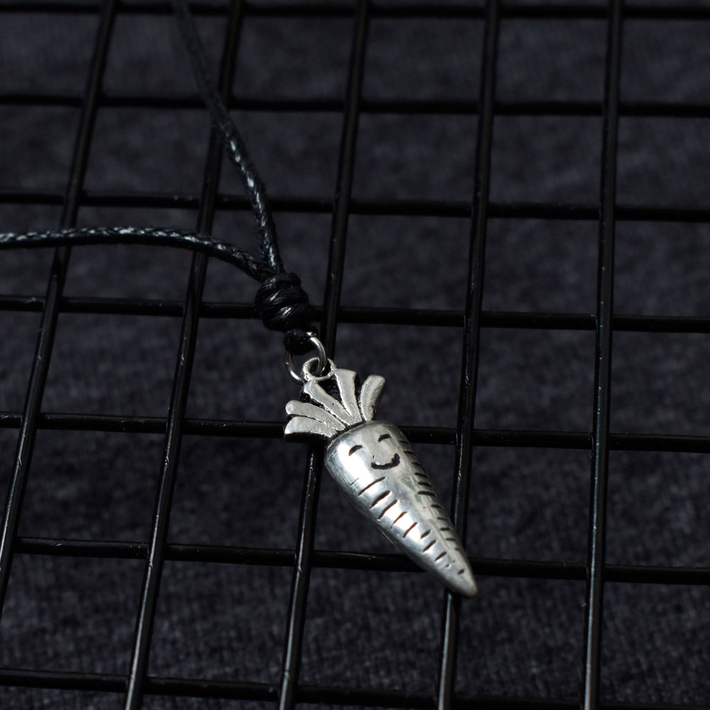 Smiling Carrot Silver Pewter Gold Brass Charm Necklace Pendant Jewelry