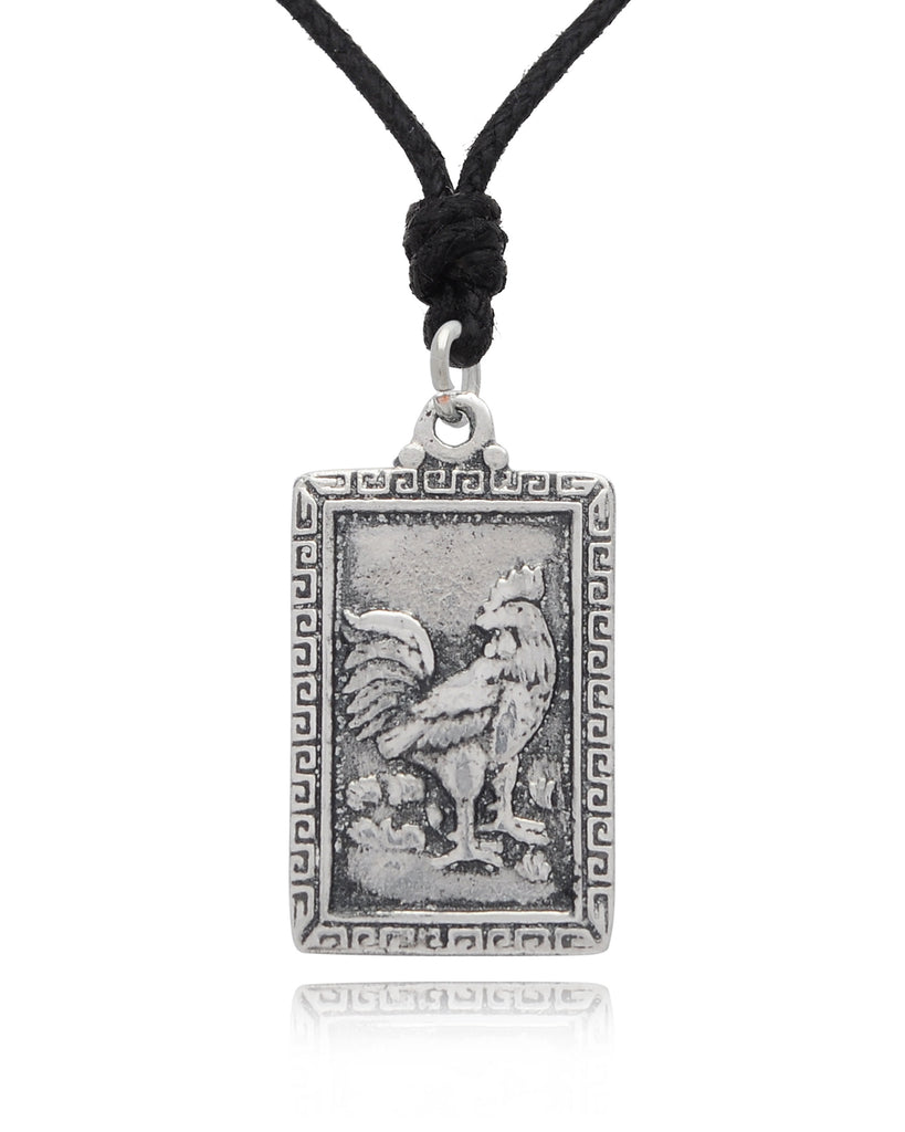 Rectangle Chinese Zodiac Silver Pewter Gold Brass Charm Necklace Pendant Jelwery