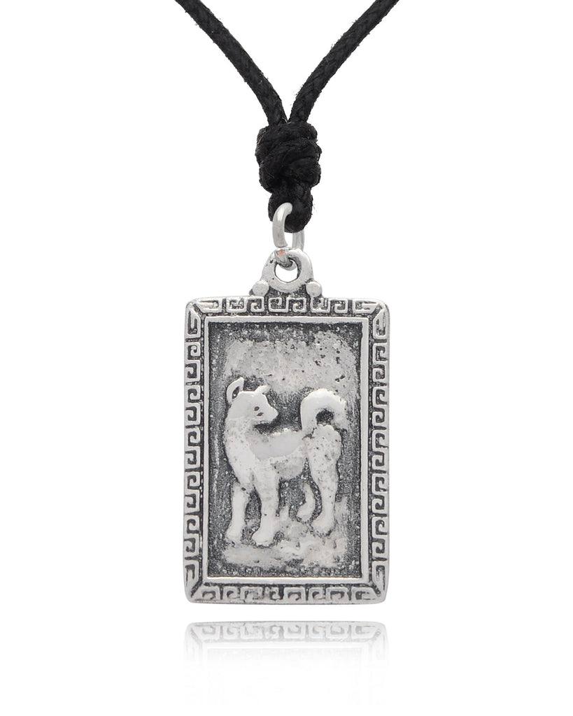 Rectangle Chinese Zodiac Silver Pewter Gold Brass Charm Necklace Pendant Jelwery