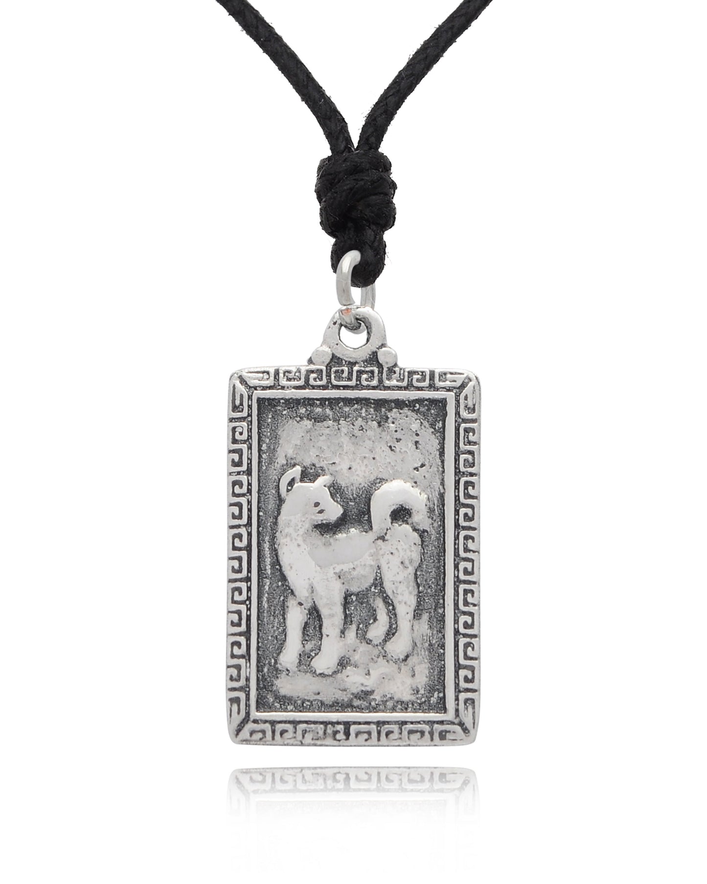 Rectangle Chinese Zodiac 92.5 Sterling Silver Pewter Gold Brass Necklace Pendant