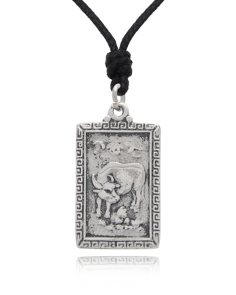 Rectangle Chinese Zodiac Silver Pewter Gold Brass Charm Necklace Pendant Jelwery