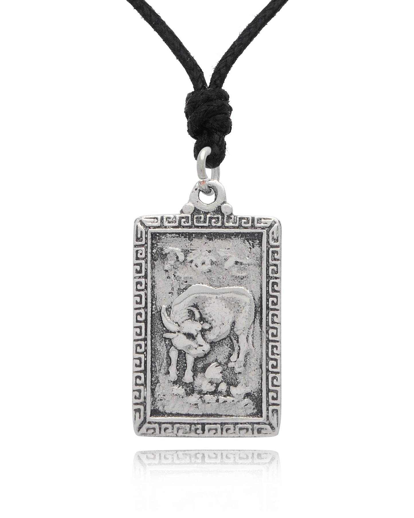 Rectangle Chinese Zodiac 92.5 Sterling Silver Pewter Gold Brass Necklace Pendant