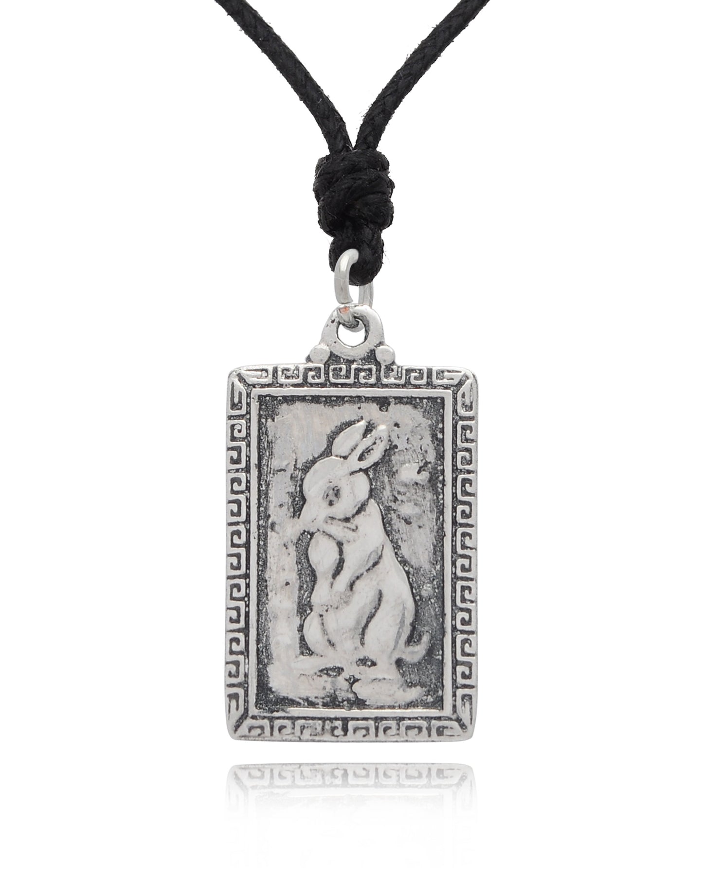 Rectangle Chinese Zodiac 92.5 Sterling Silver Pewter Gold Brass Necklace Pendant