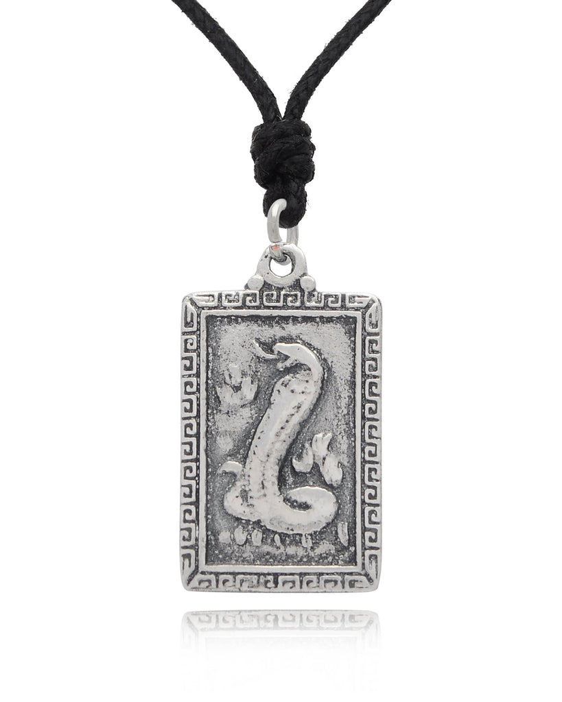 Rectangle Chinese Zodiac Silver Pewter Gold Brass Charm Necklace Pendant Jelwery