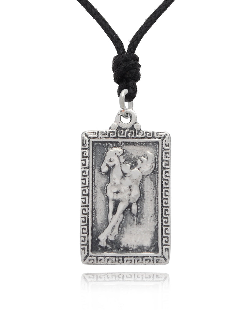 Rectangle Chinese Zodiac Silver Pewter Gold Brass Charm Necklace Pendant Jelwery