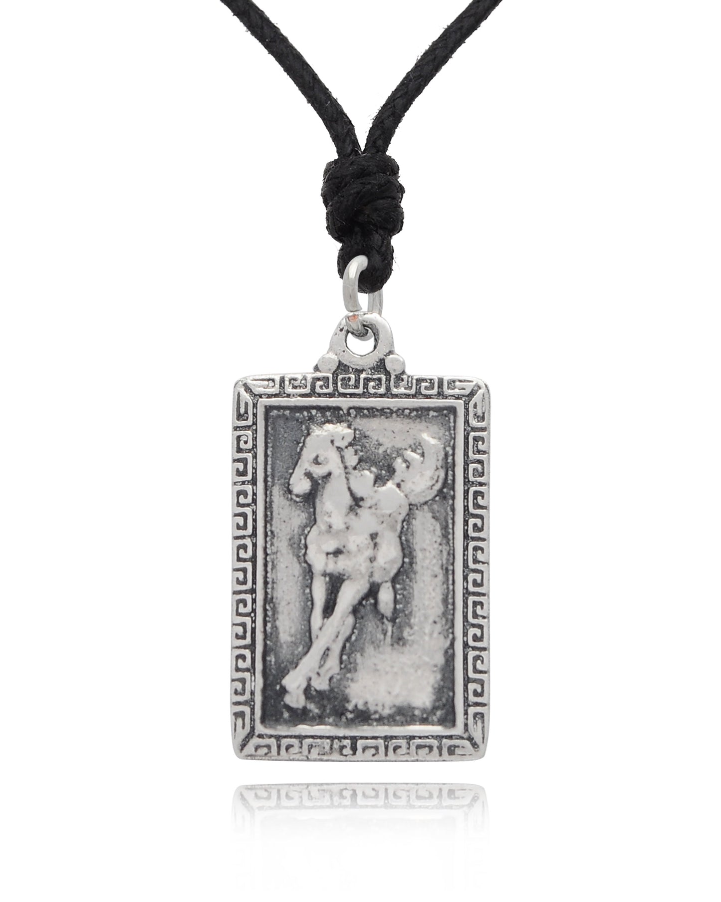 Rectangle Chinese Zodiac 92.5 Sterling Silver Pewter Gold Brass Necklace Pendant