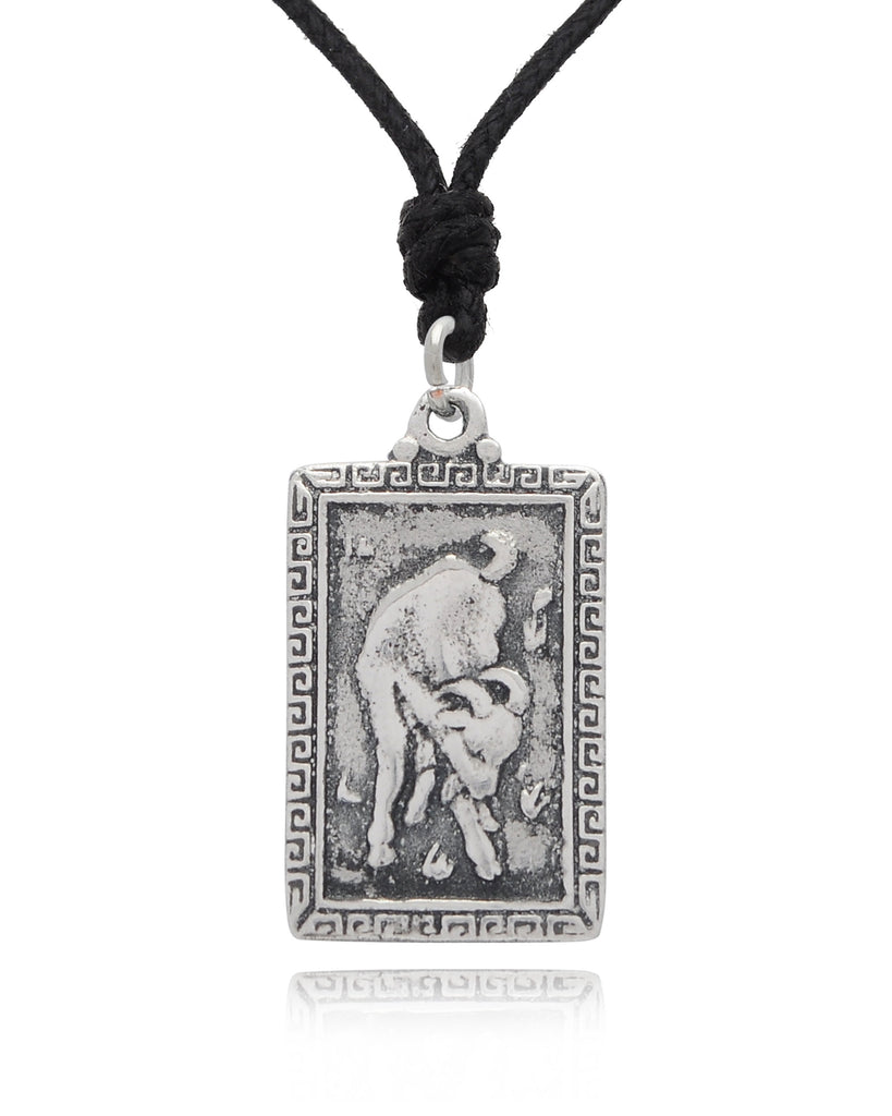 Rectangle Chinese Zodiac Silver Pewter Gold Brass Charm Necklace Pendant Jelwery