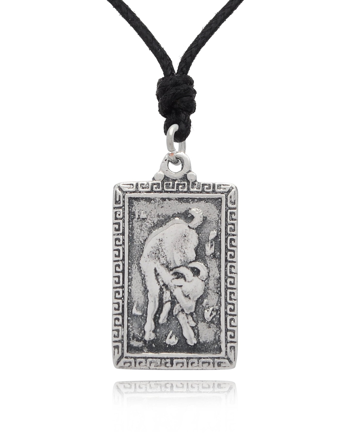 Rectangle Chinese Zodiac 92.5 Sterling Silver Pewter Gold Brass Necklace Pendant