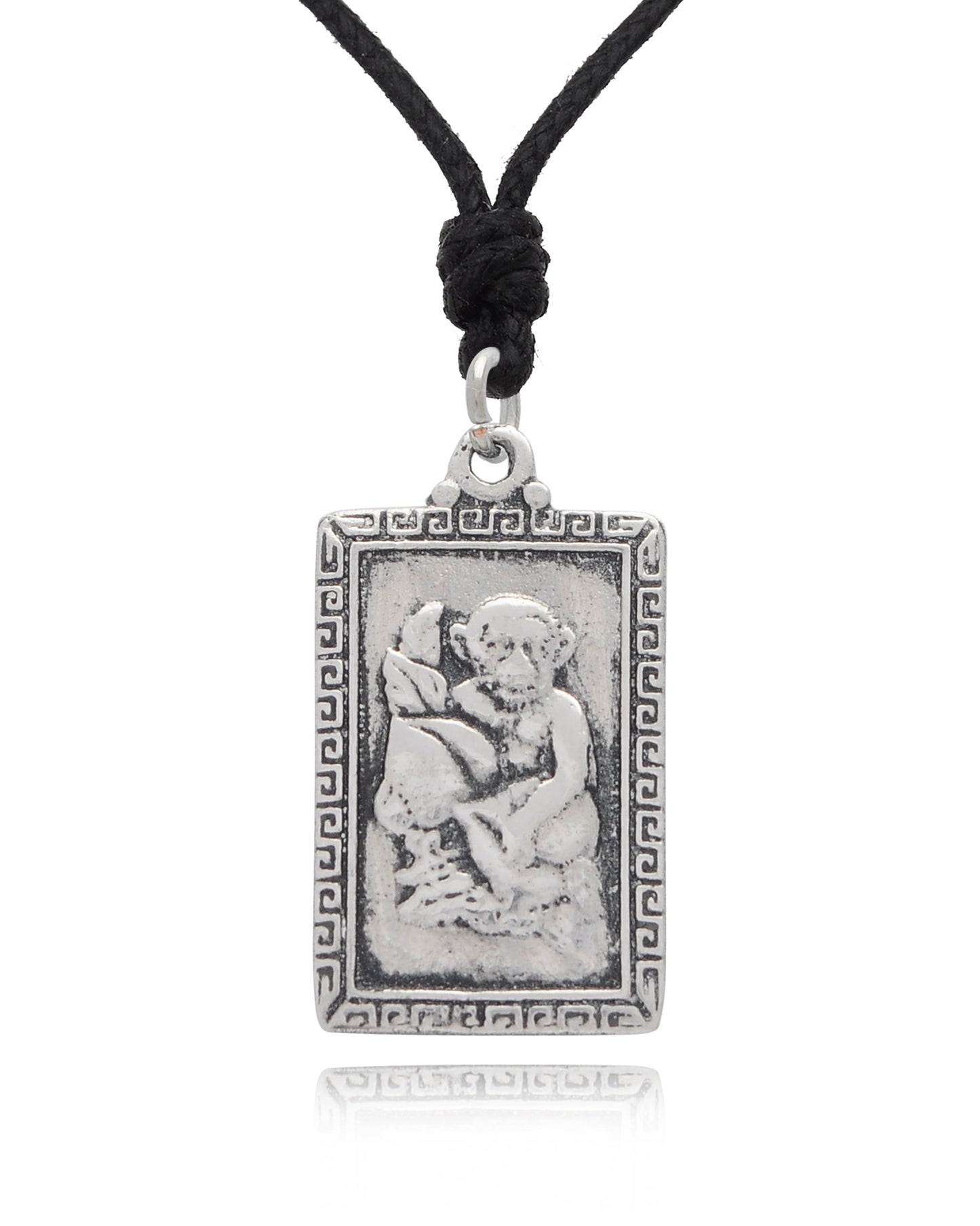 Rectangle Chinese Zodiac 92.5 Sterling Silver Pewter Gold Brass Necklace Pendant