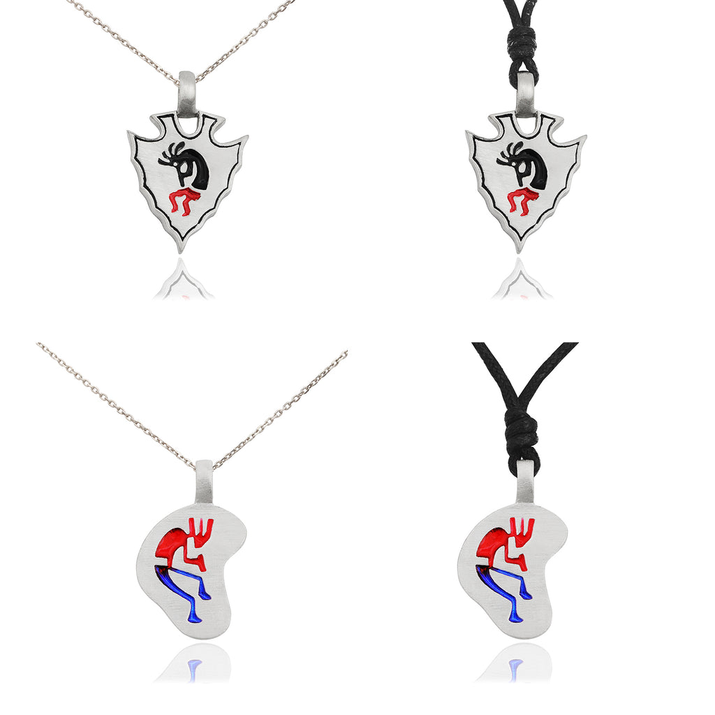 Kokopelli Silver Pewter Charm Necklace Pendant Jewelry