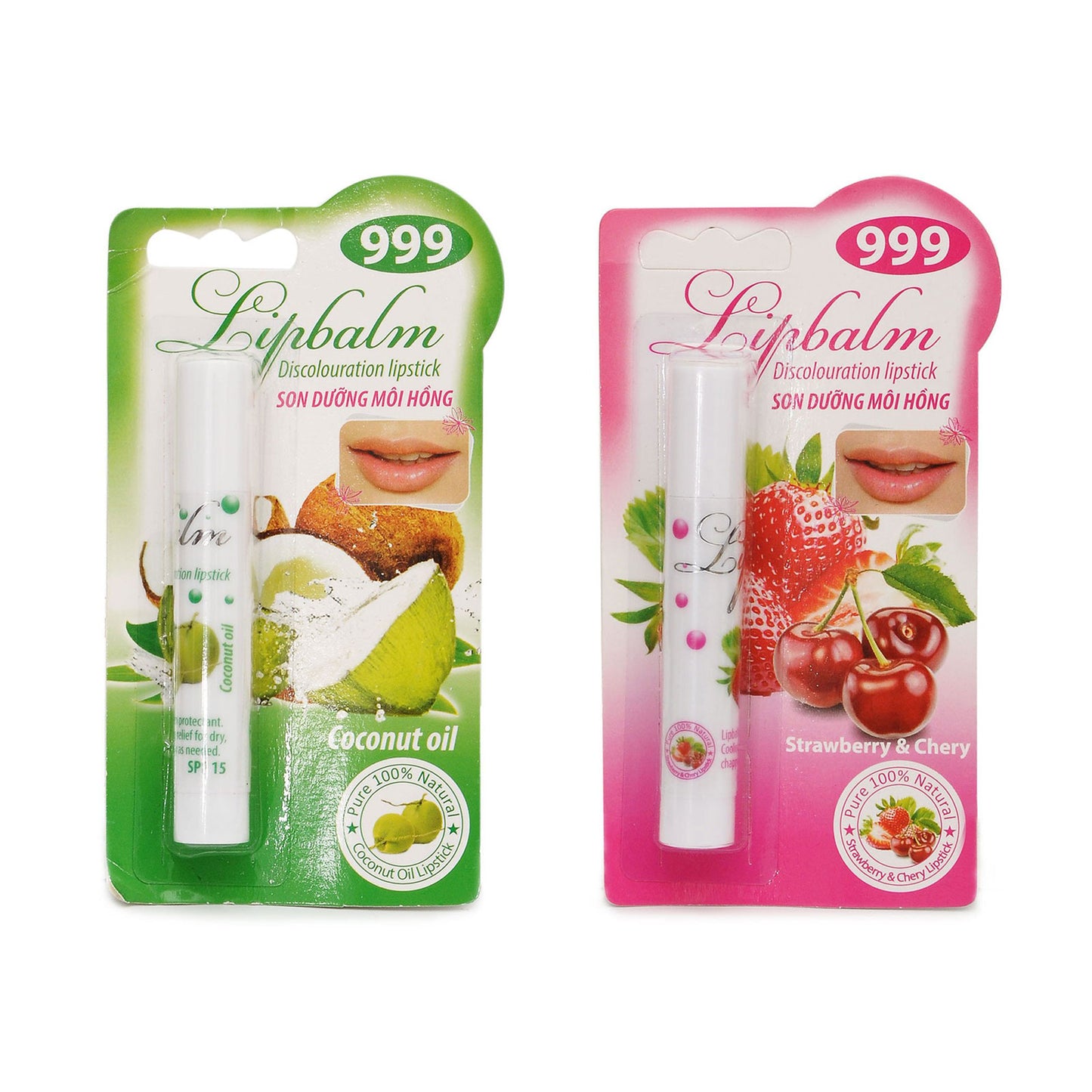 B.M.B Lipbalm - Capstick-Pure 100% Natural Coconut Oil Strwaberry Cherry