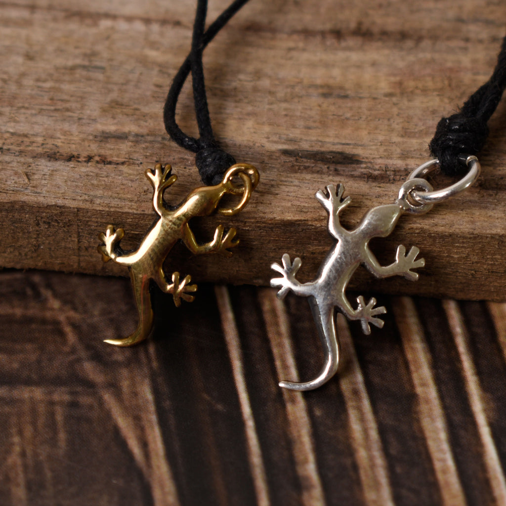 Lizard Reptile Handmade 92.5 Sterling Silver Necklace Pendant Jewelry