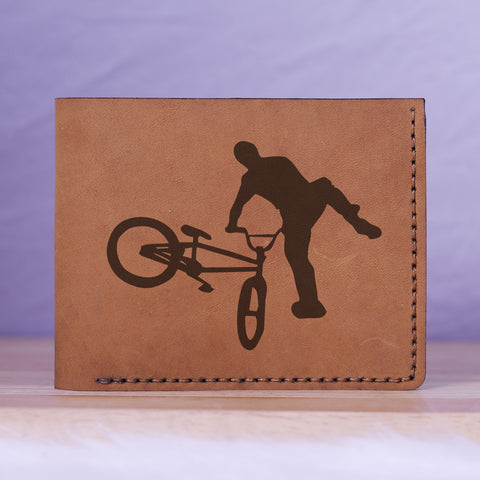 Men's Tribal Horse 2 Handmade Genuine Leather Blocking Bifold Wallet MHLT_02_BRN