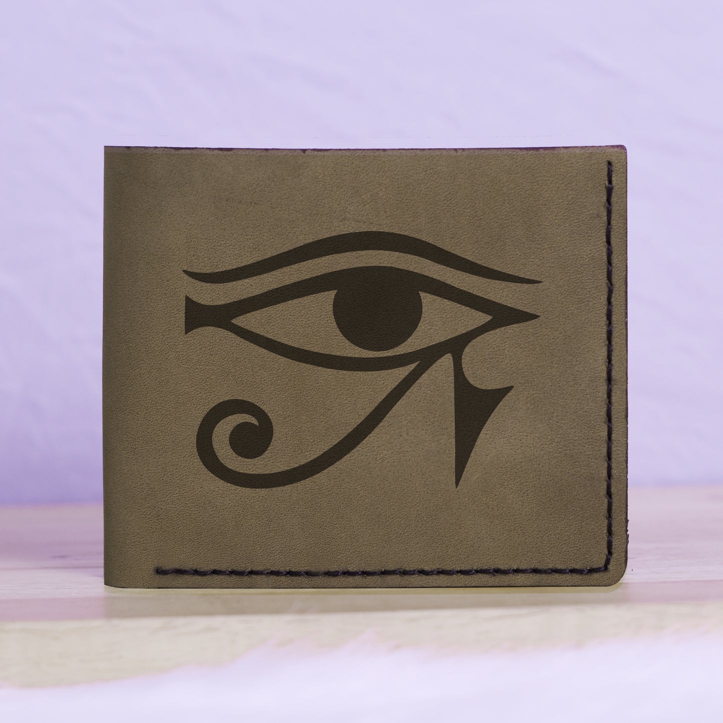 Men's The Eye Of Ra & Horus Genuine Leather Blocking Bifold Wallet MHLT_01_GRN