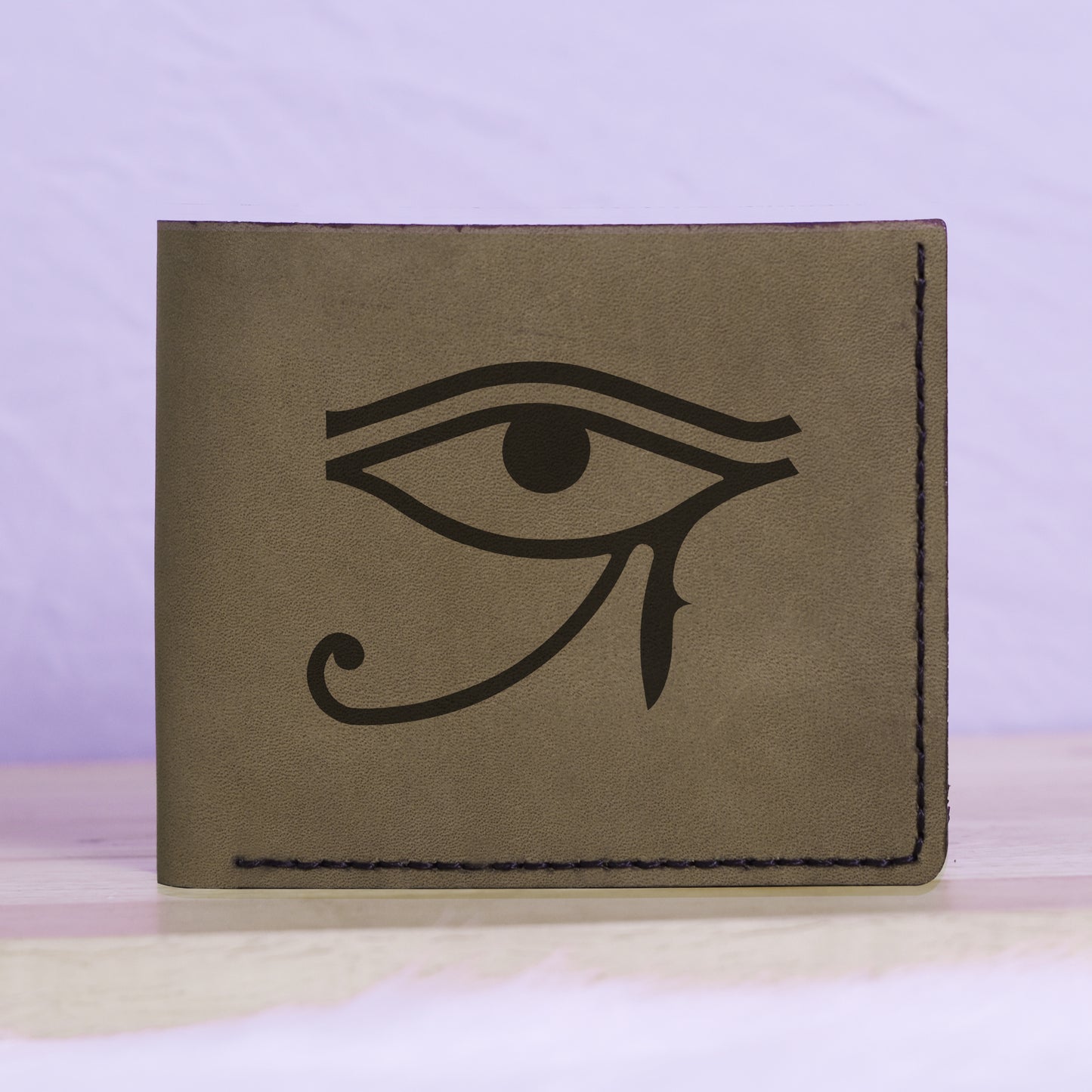 Men's The Eye Of Ra & Horus Genuine Leather Blocking Bifold Wallet MHLT_01_GRN