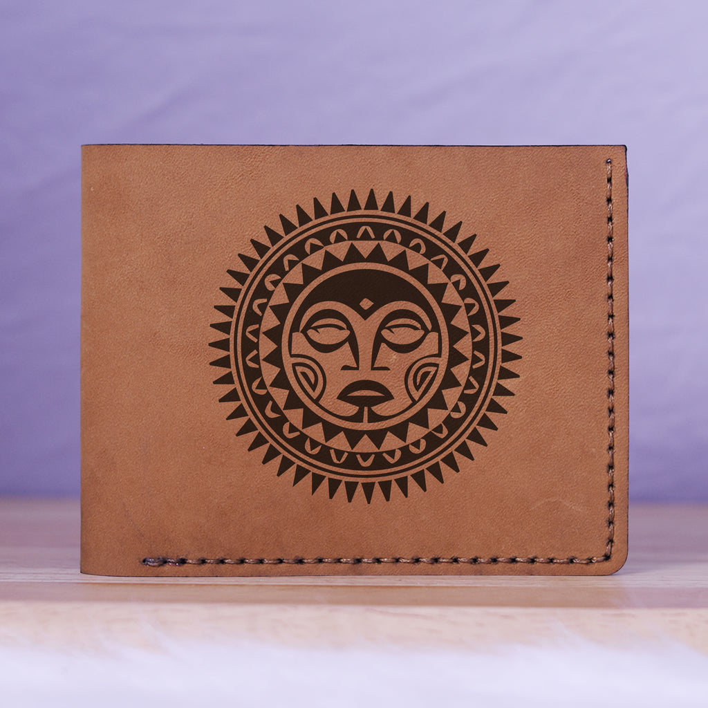 Men's Seal & Indian Elephant Genuine Leather Blocking Bifold Wallet MHLT_01_BRN