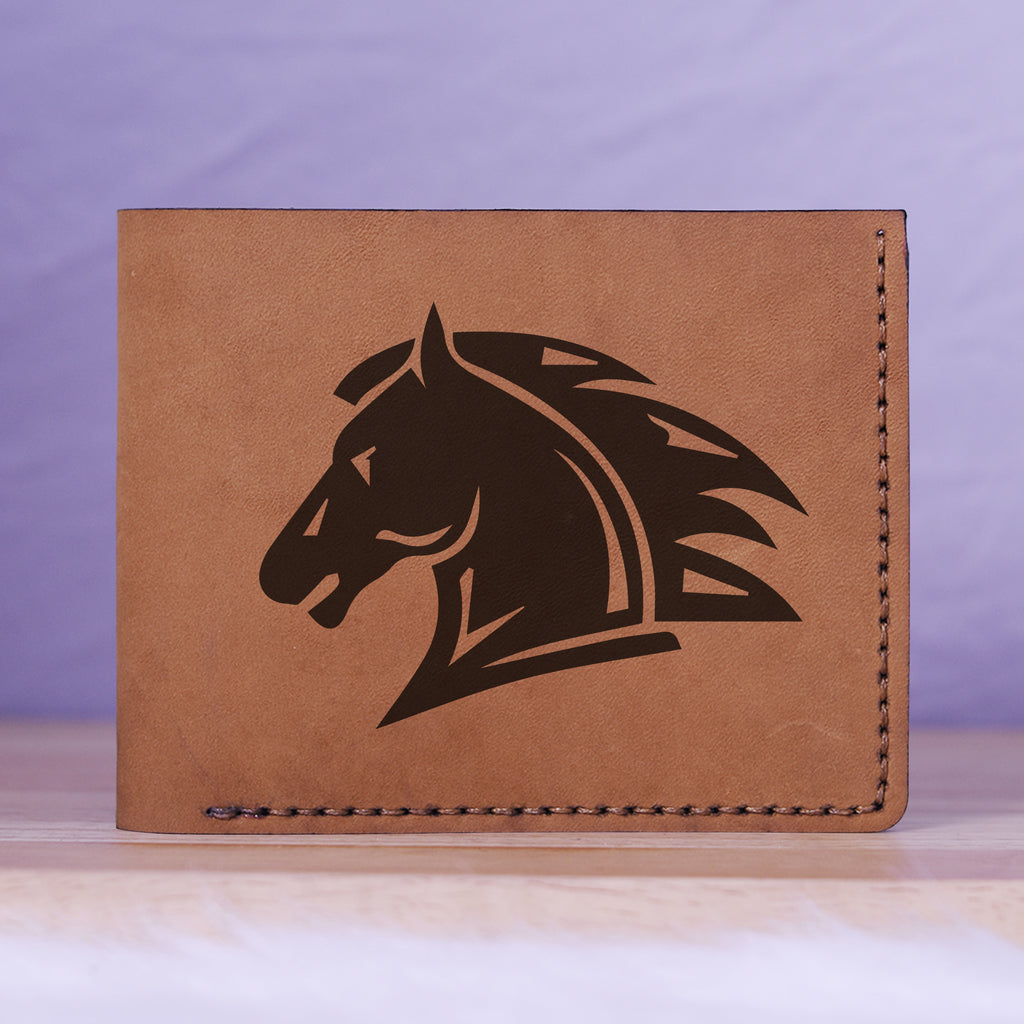 Men's Tribal Horse 1 Handmade Genuine Leather Blocking Bifold Wallet MHLT_01_BRN