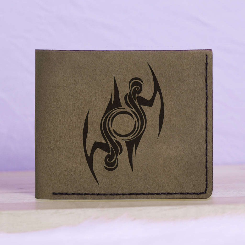 Men's Astrology Horoscope 2 Genuine Leather Blocking Bifold Wallet MHLT_01_GRN