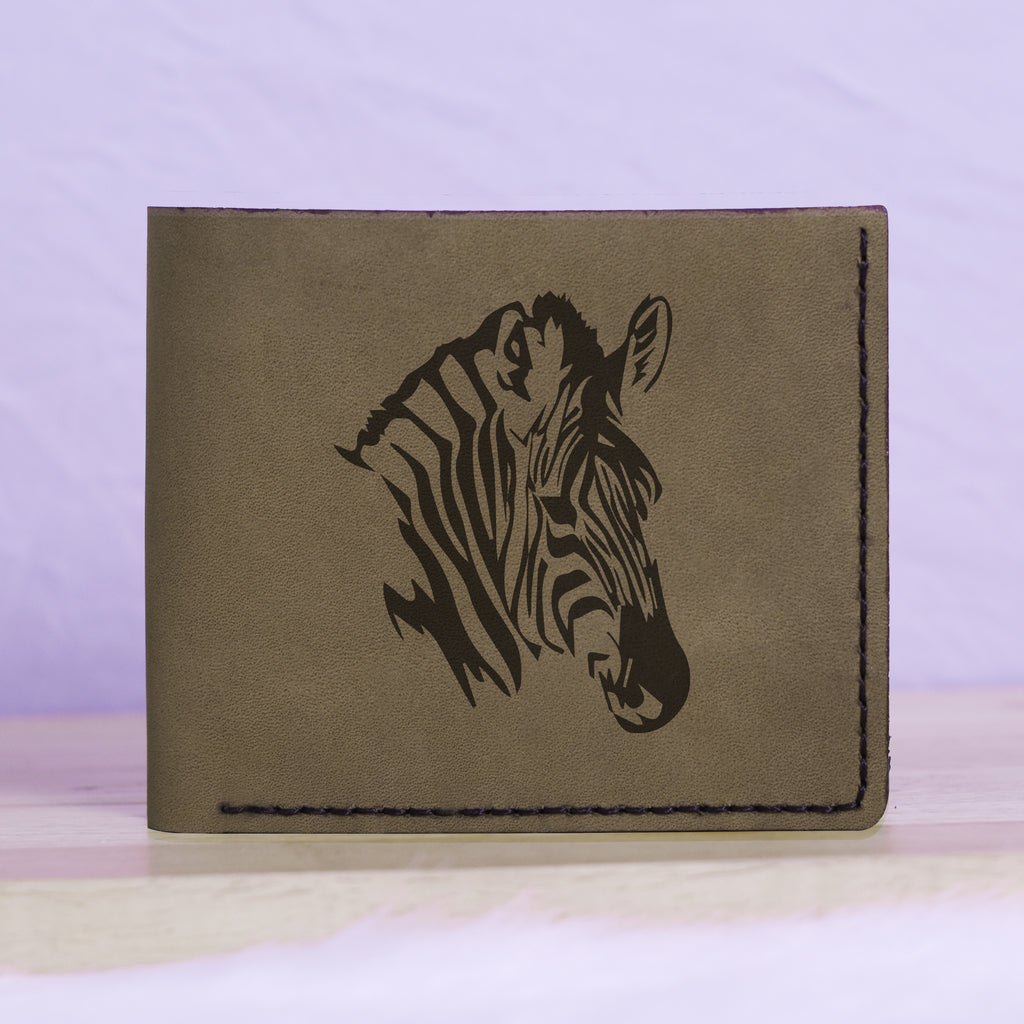 Men's Tribal Horse 2 Handmade Genuine Leather Blocking Bifold Wallet MHLT_01_GRN