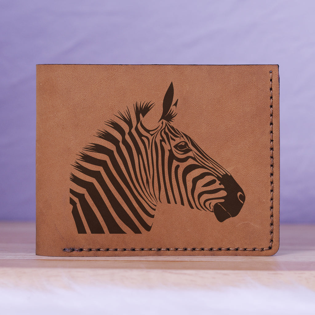 Men's Tribal Horse 2 Handmade Genuine Leather Blocking Bifold Wallet MHLT_01_BRN