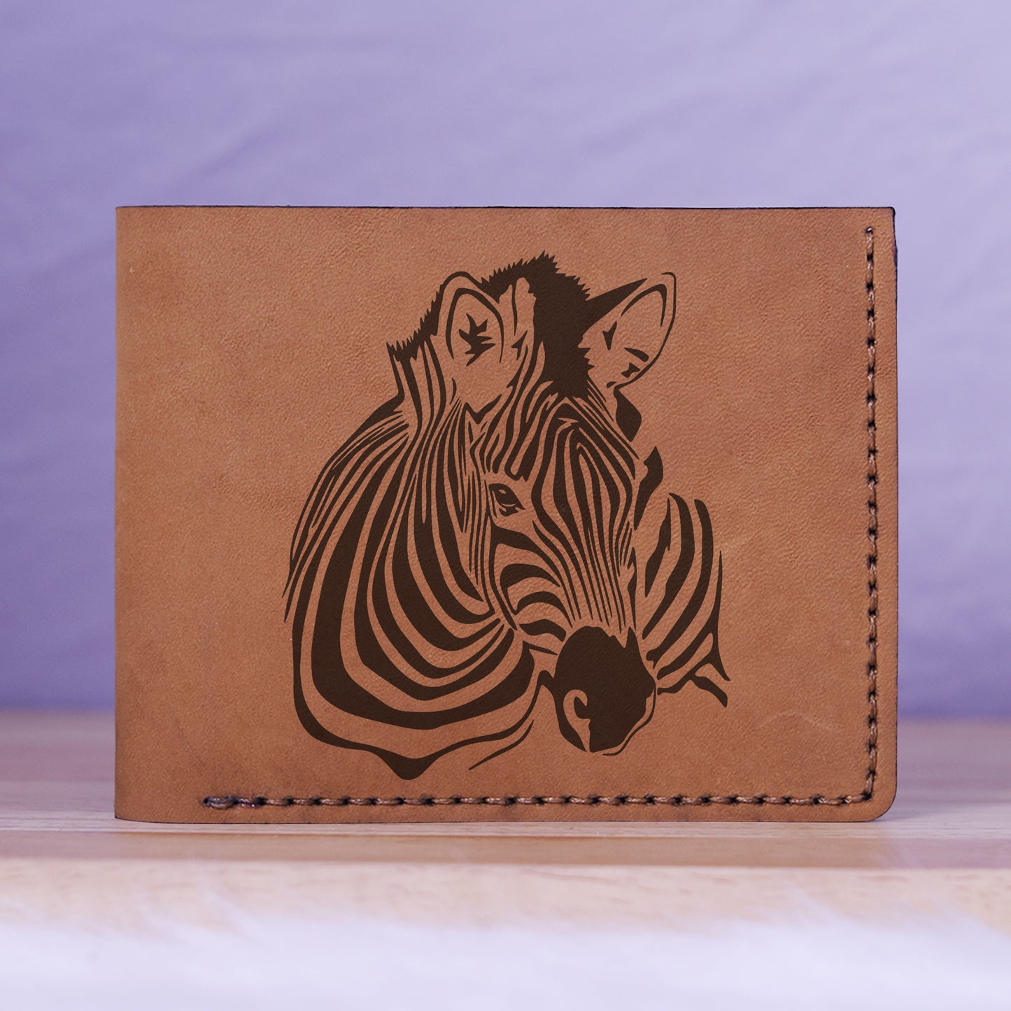 Men's Tribal Horse 2 Handmade Genuine Leather Blocking Bifold Wallet MHLT_01_BRN