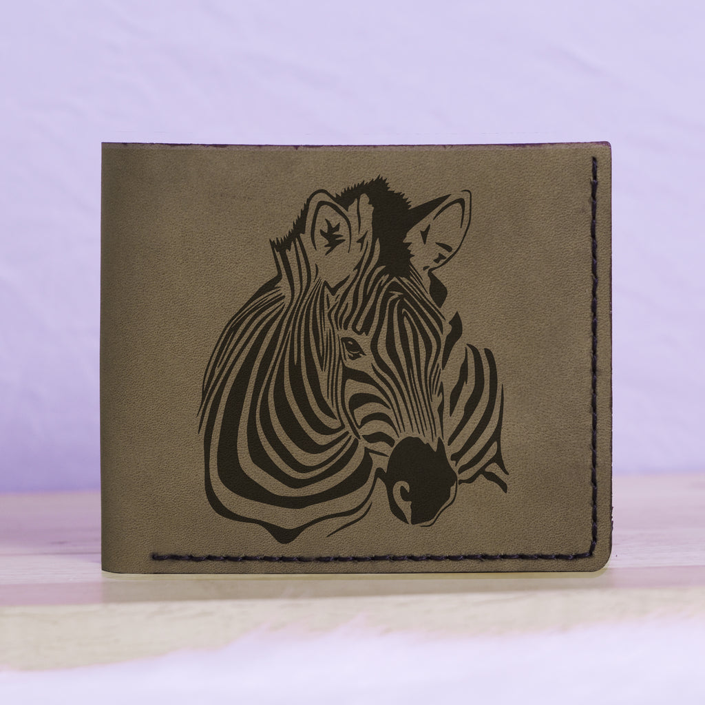 Men's Tribal Horse 2 Handmade Genuine Leather Blocking Bifold Wallet MHLT_01_GRN