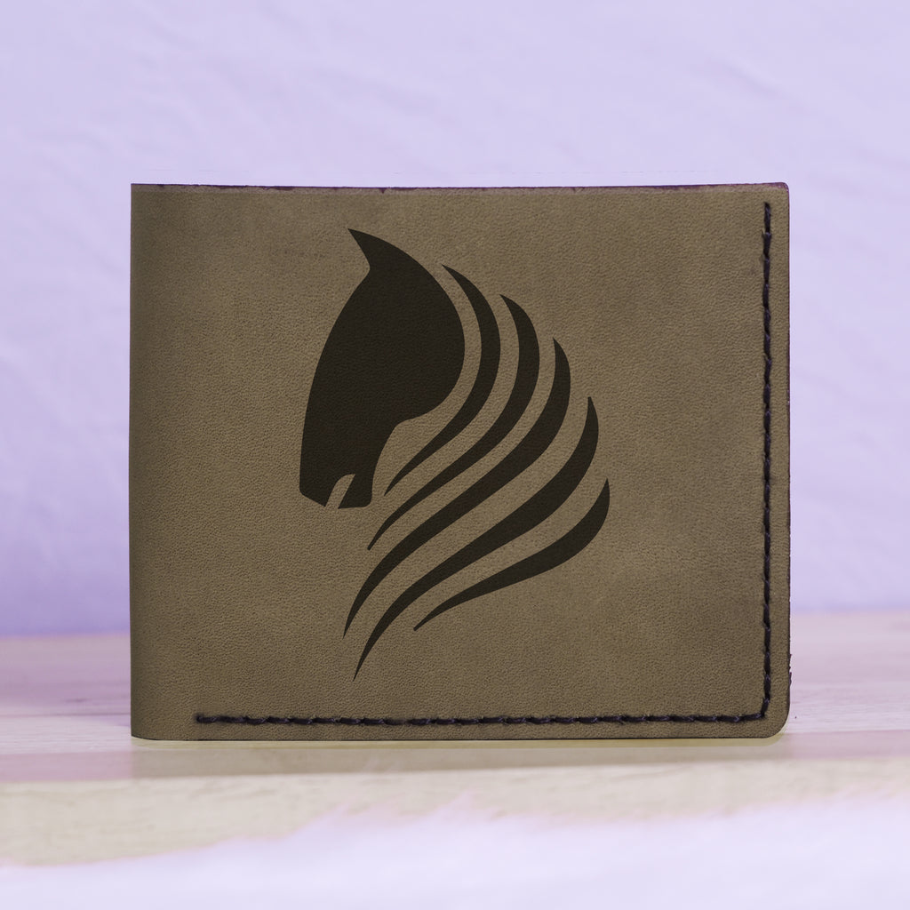 Men's Tribal Horse 2 Handmade Genuine Leather Blocking Bifold Wallet MHLT_01_GRN