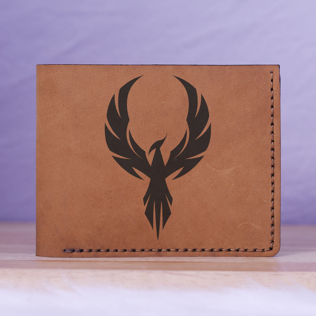 Men's Celtic Phoenix Handmade Genuine Leather Blocking Bifold Wallet MHLT_01_BRN