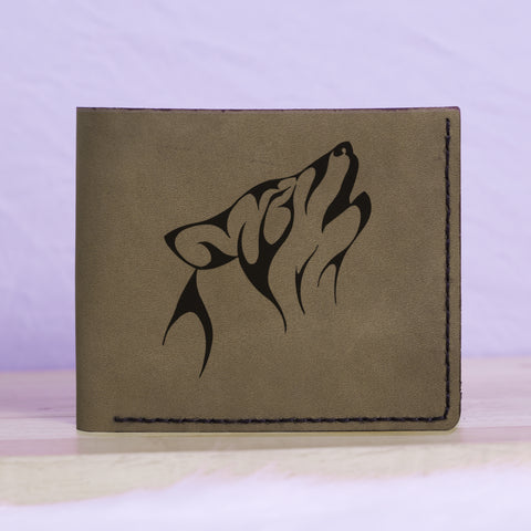 Men's Tribal Horse 2 Handmade Genuine Leather Blocking Bifold Wallet MHLT_02_BRN