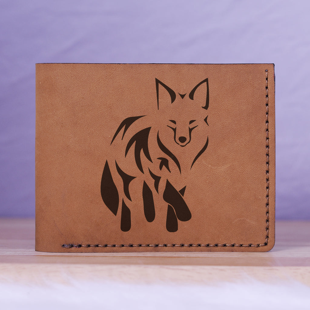 Men's Sharp Abstract Handmade Genuine Leather Blocking Bifold Wallet MHLT_01_BRN