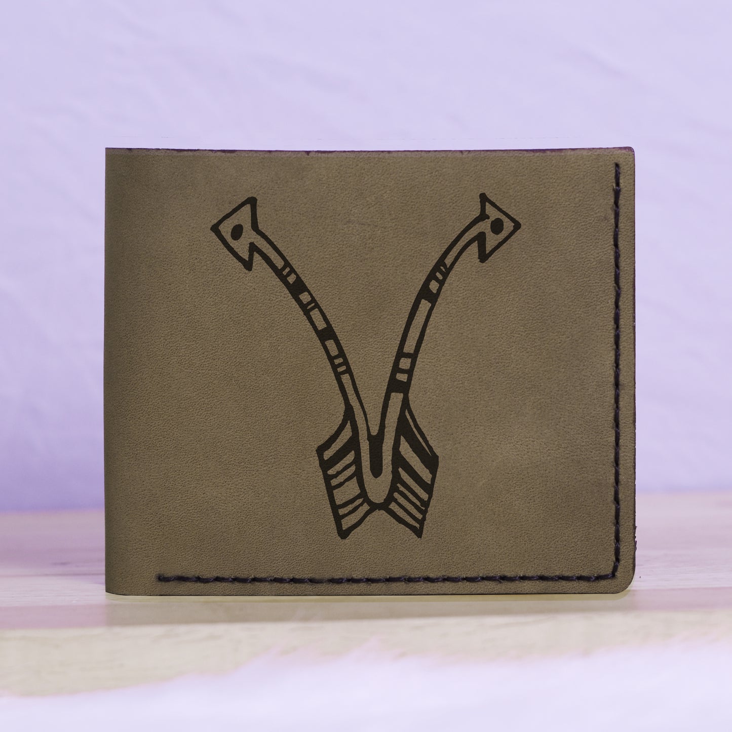 Men's Astrology Horoscope 3 Genuine Leather Blocking Bifold Wallet MHLT_01_GRN