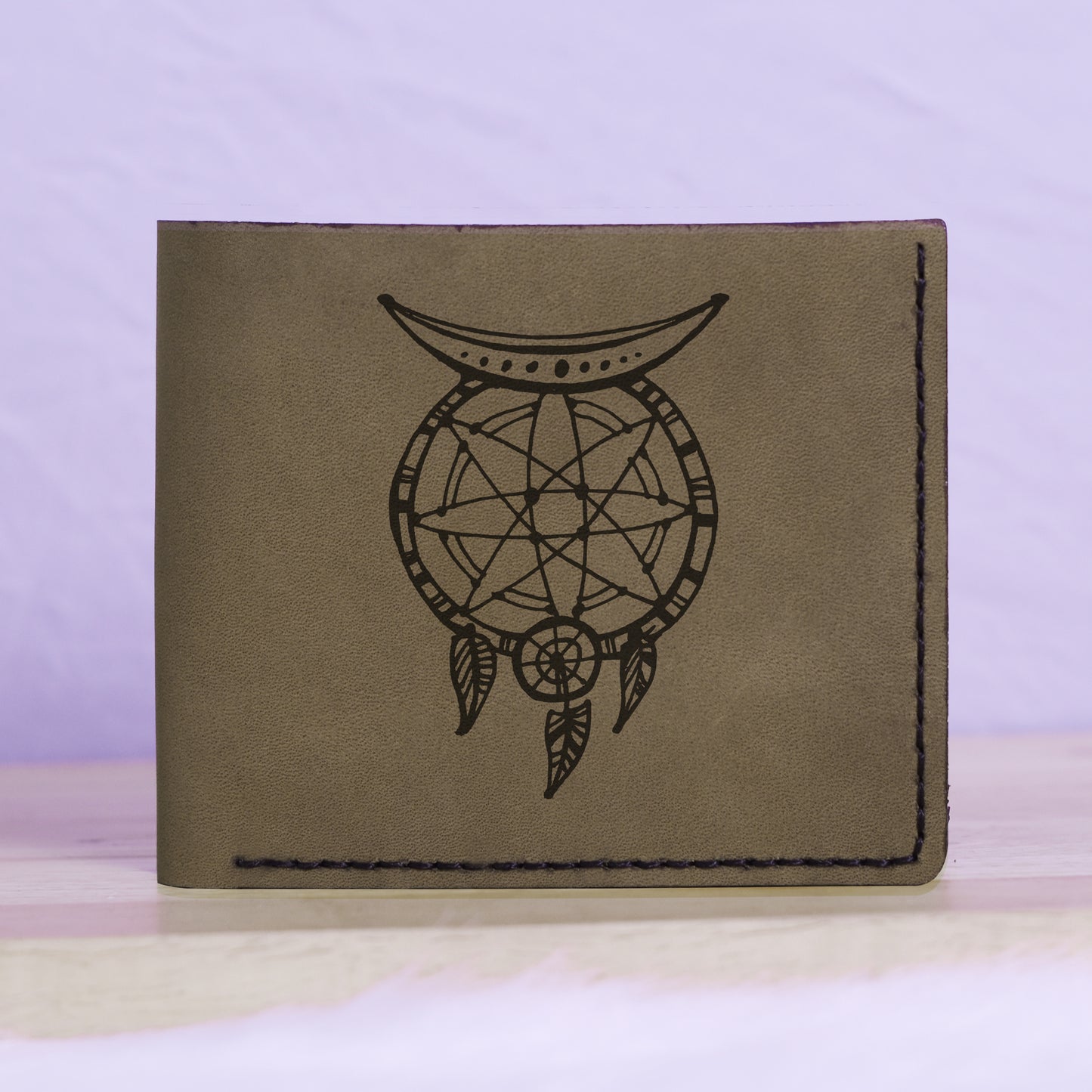Men's Astrology Horoscope 3 Genuine Leather Blocking Bifold Wallet MHLT_01_GRN