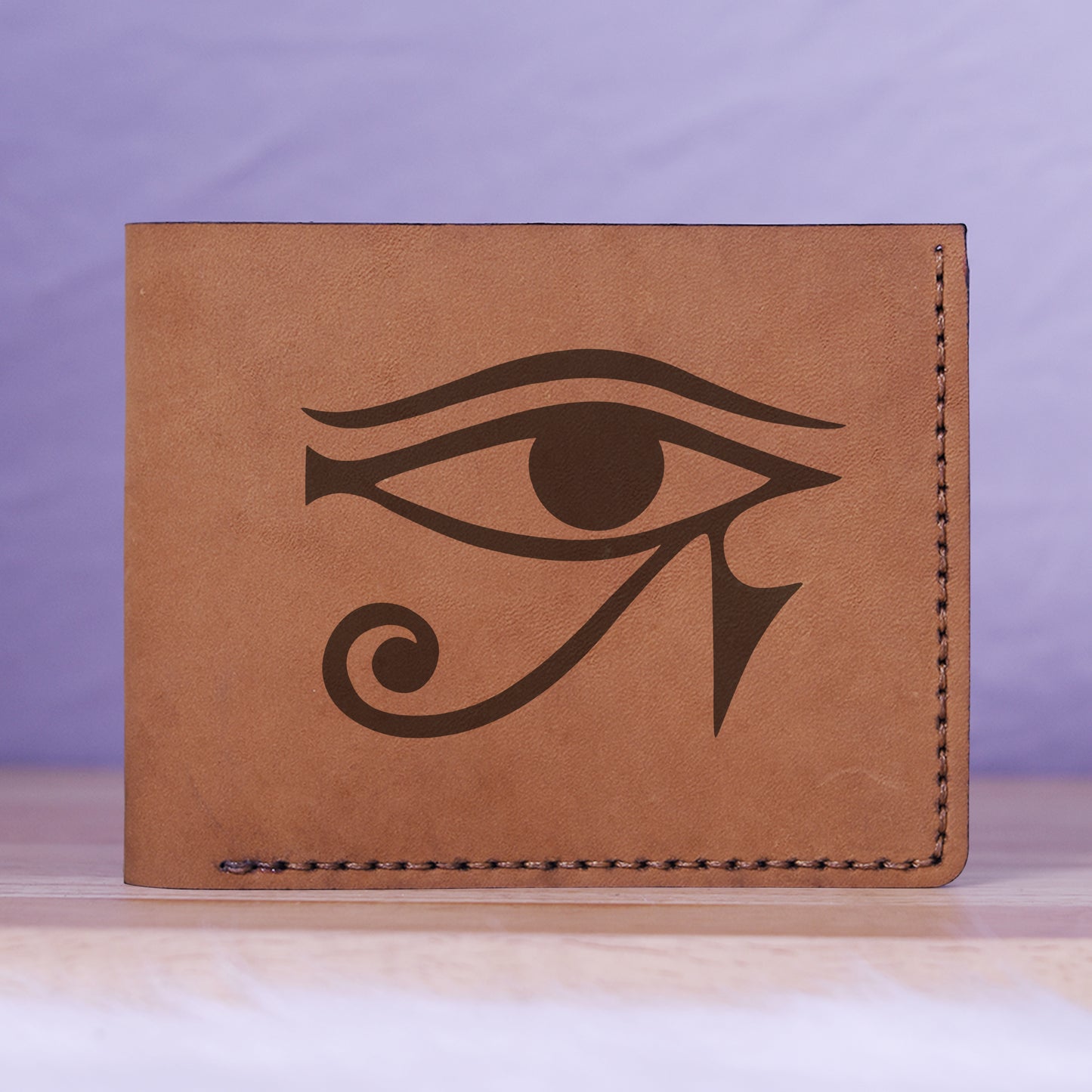 Men's The Eye Of Ra & Horus Genuine Leather Blocking Bifold Wallet MHLT_01_BRN