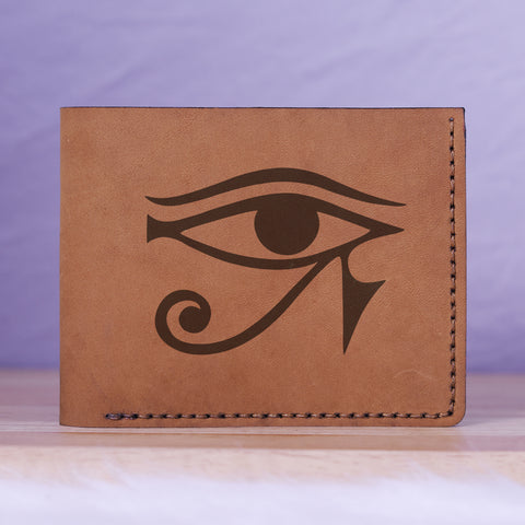 Men's Tribal Horse 2 Handmade Genuine Leather Blocking Bifold Wallet MHLT_02_BRN