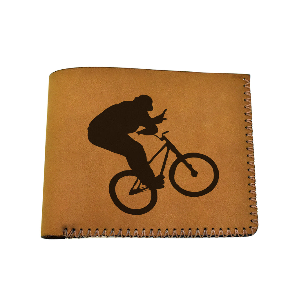 Men's Bmx And Mtb Rider Natural Genuine Leather Blocking Bifold Wallet MHLT_02_BRN