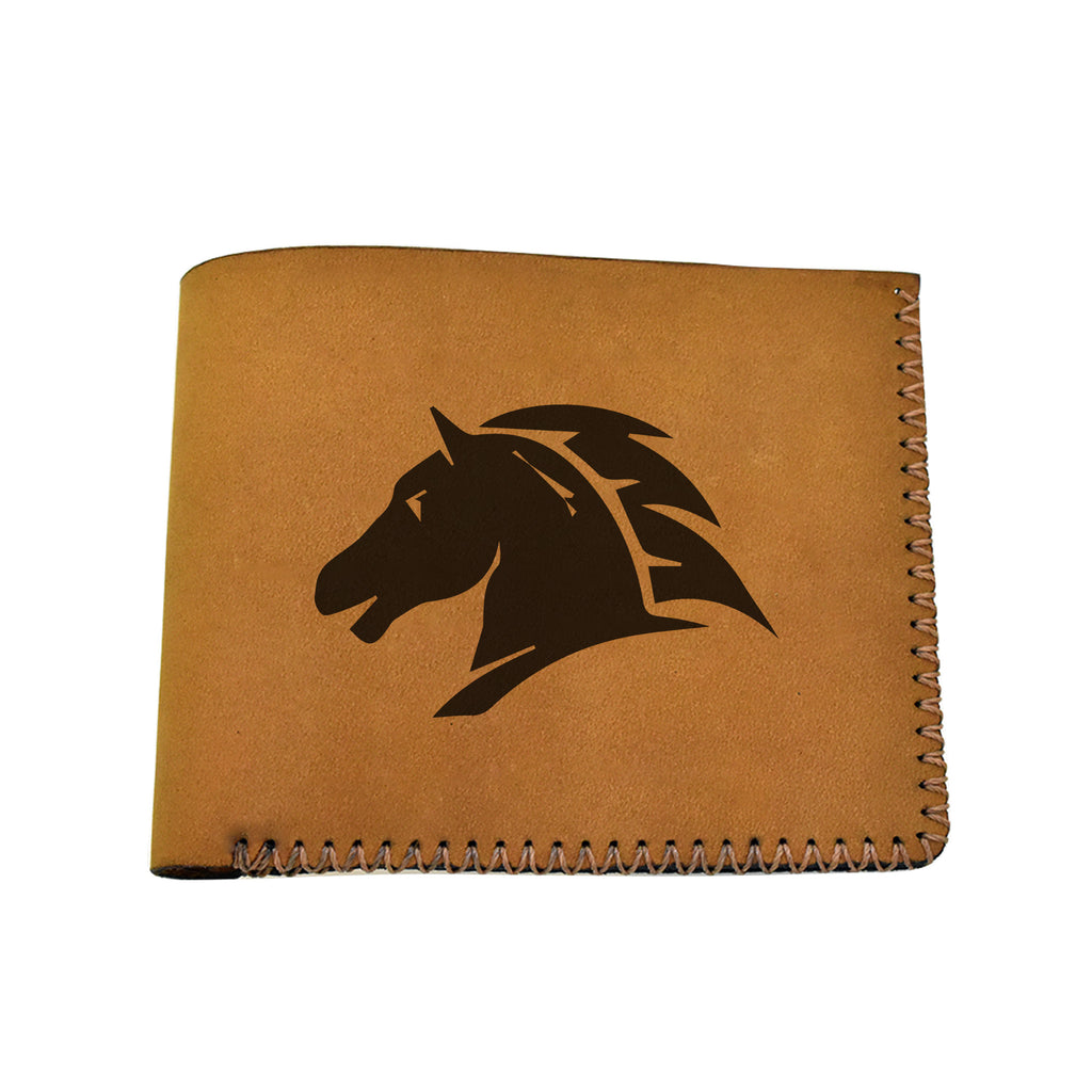 Men's Tribal Horse 1 Handmade Genuine Leather Blocking Bifold Wallet MHLT_02_BRN