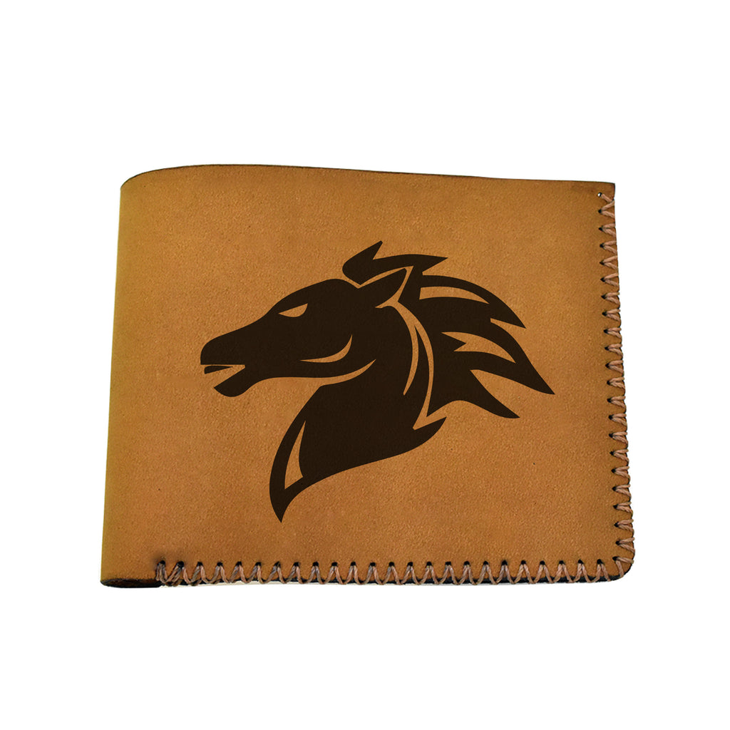 Men's Tribal Horse 1 Handmade Genuine Leather Blocking Bifold Wallet MHLT_02_BRN