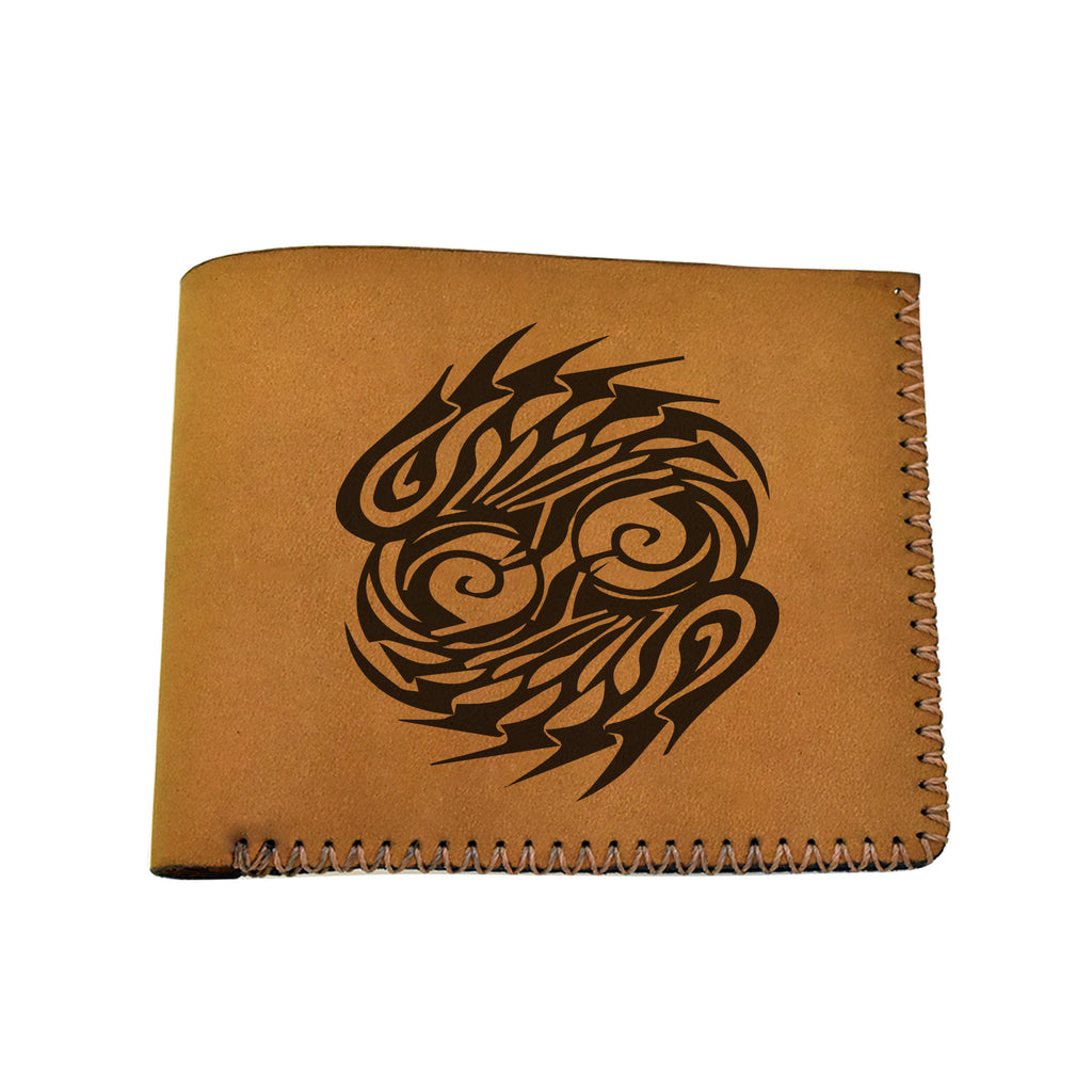 Men's Astrology Horoscope 2 Genuine Leather Blocking Bifold Wallet MHLT_02_BRN