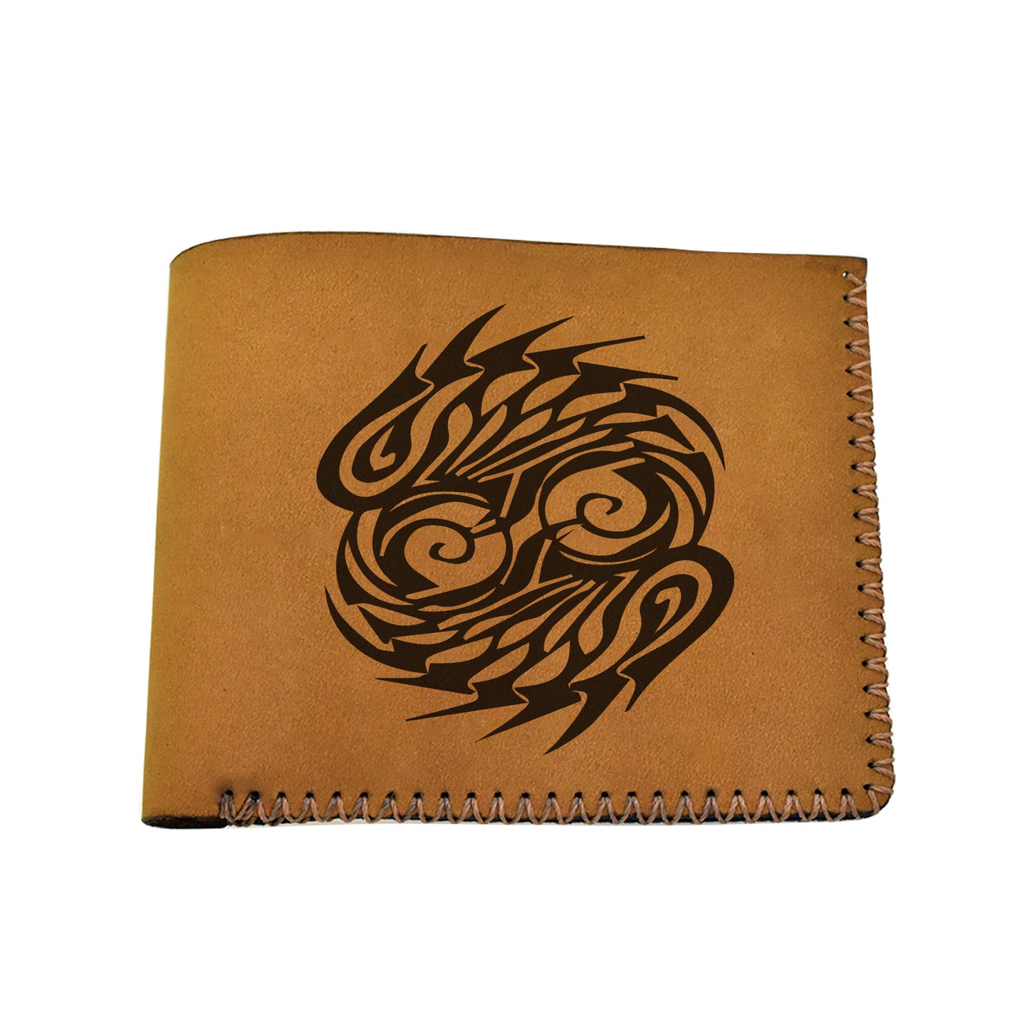 Men's Astrology Horoscope 2 Genuine Leather Blocking Bifold Wallet MHLT_02_BRN