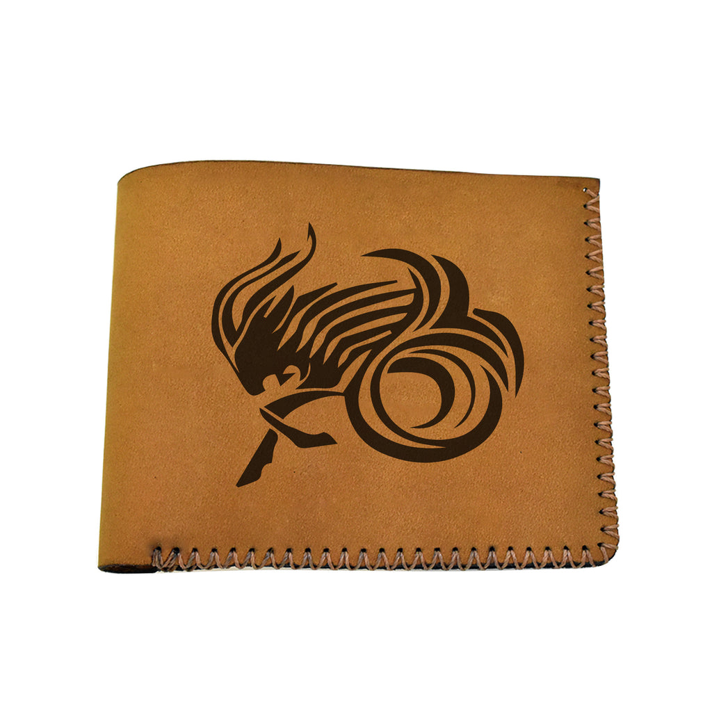 Men's Astrology Horoscope 2 Genuine Leather Blocking Bifold Wallet MHLT_02_BRN