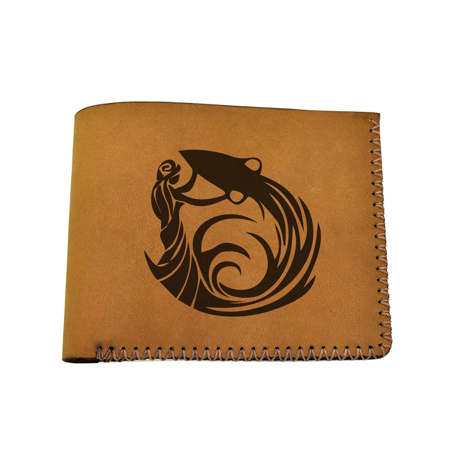 Men's Astrology Horoscope 2 Genuine Leather Blocking Bifold Wallet MHLT_02_BRN
