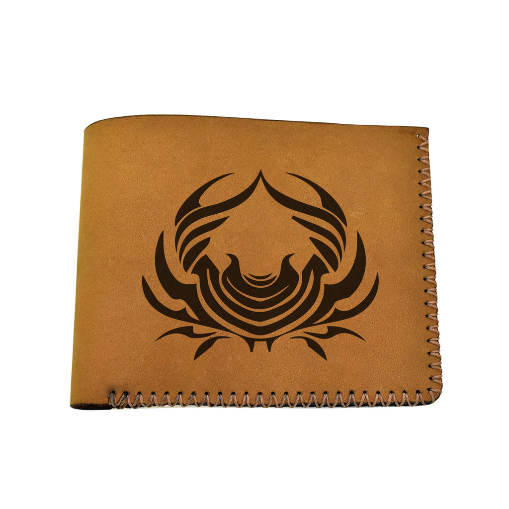 Men's Astrology Horoscope 2 Genuine Leather Blocking Bifold Wallet MHLT_02_BRN