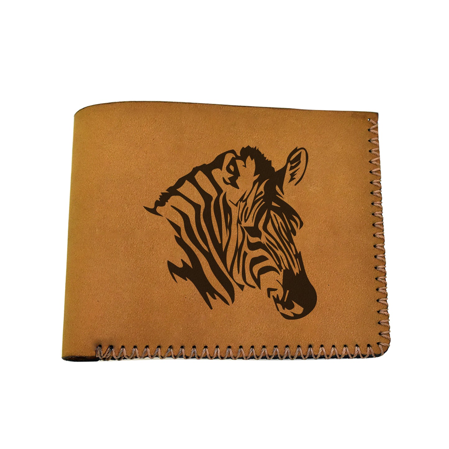 Men's Tribal Horse 2 Handmade Genuine Leather Blocking Bifold Wallet MHLT_02_BRN